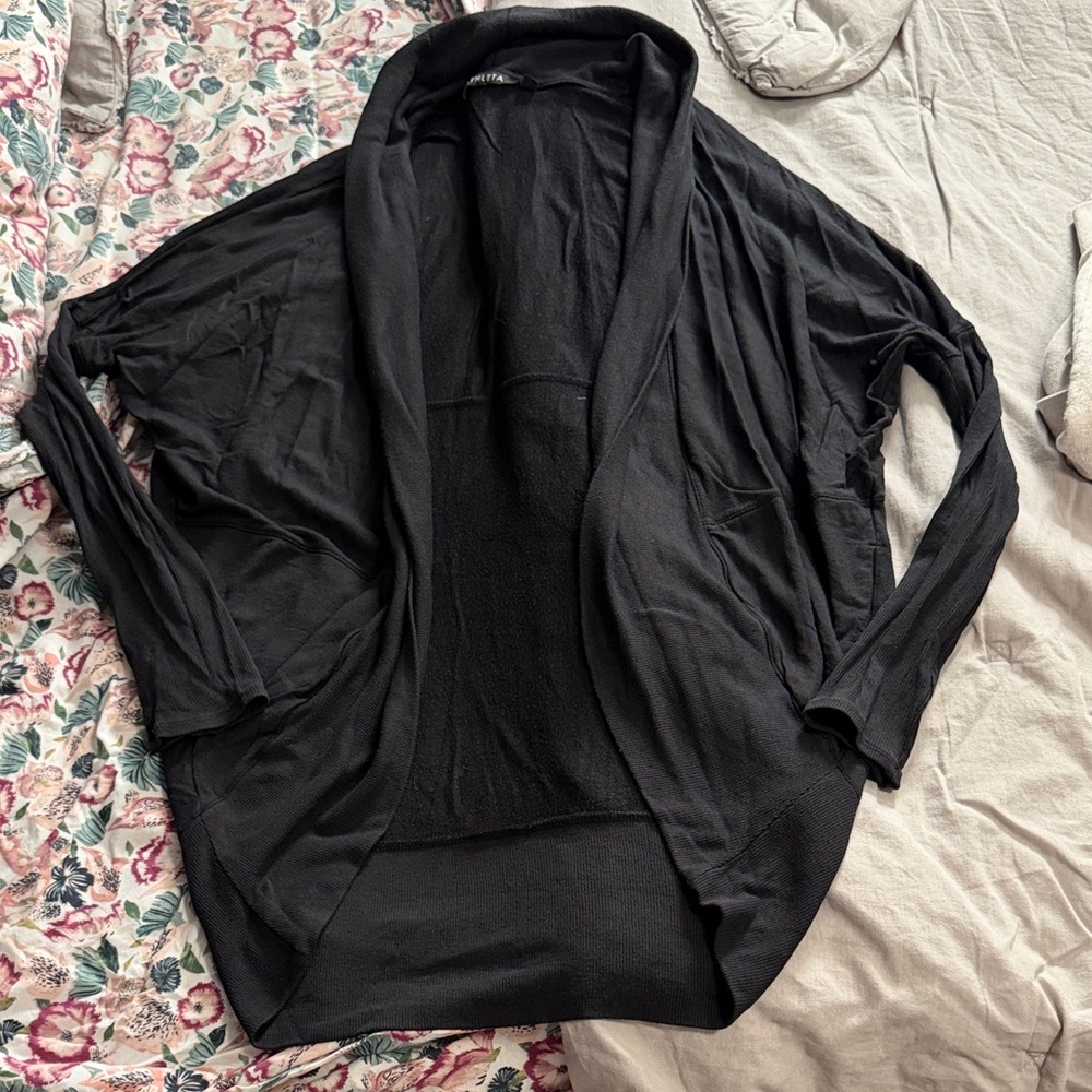 Athleta Black Open Front Cardigan
